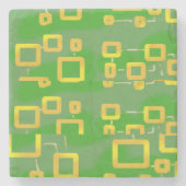 Groen geometrisch stenen Onderzetter (Voorkant)