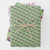 Groen geometrisch verpakkingspapier inpakpapier vel (In situ)