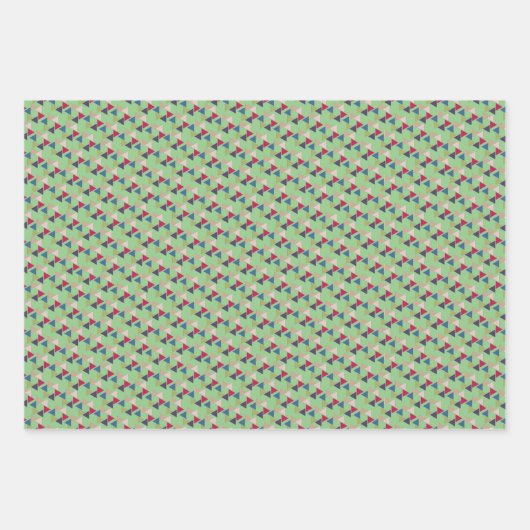 Groen geometrisch verpakkingspapier inpakpapier vel (Voorkant)