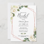Groen Geometrisch Wit Bloemen Bruids Thee Party I Kaart (Voorkant)