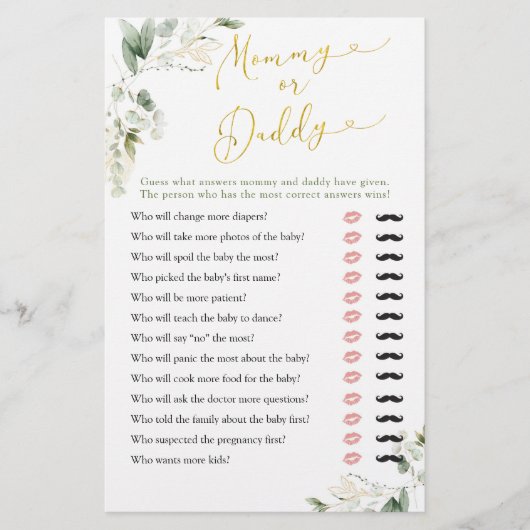 Groen Geometrische Baby in Bloom Mama of Papa (Voorkant)