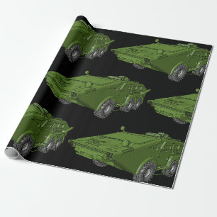 Groen Gepantserd Militair Voertuig Cadeaupapier