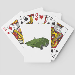 Groen Gepantserd Militair Voertuig Pokerkaarten