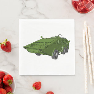 Groen Gepantserd Militair Voertuig Servet