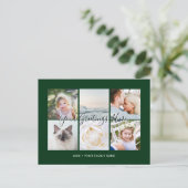 Groen Gepersonaliseerd 6 foto's Universele Groeten Briefkaart (Staand voorkant)