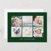 Groen Gepersonaliseerd 6 foto's Universele Groeten Briefkaart (Voorkant / Achterkant)