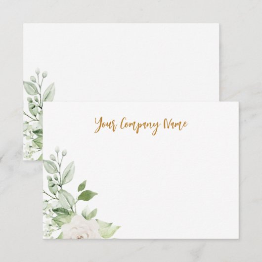 Groen gepersonaliseerd bedrijf notitiekaartje (Voorkant / Achterkant)