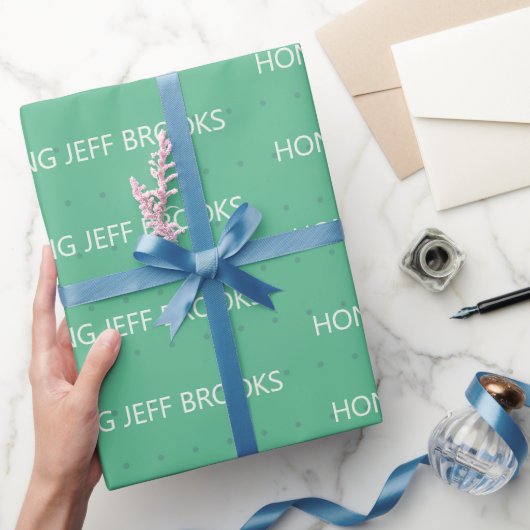 Groen gepersonaliseerd cadeaupapier (Geschenken)