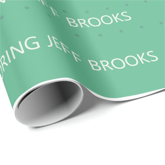 Groen gepersonaliseerd cadeaupapier (Rol Hoek)