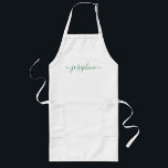 Groen Gepersonaliseerd manuscript naam volwassen s Lang Schort<br><div class="desc">Maak een stijlvolle statement op uw botanische sappige werkplaats of kookles met onze elegante "Green Personalized Script Name Adult Schort"! Ontworpen om indruk te maken, zijn deze gepersonaliseerde schorten de perfecte weggeefactie om uw gasten te verrassen en een blijvende indruk achter te laten. Het schort heeft een betoverende groene kleur...</div>