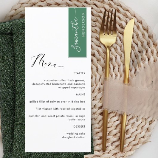 Groen Gepersonaliseerd met het Elegant Menu van de