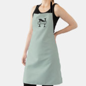 Groen gepersonaliseerd Monogram Apron Schort (Insitu)