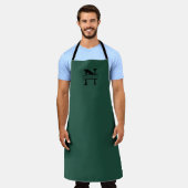 Groen gepersonaliseerd Monogram Apron Schort (Gedragen)