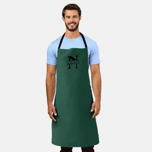 Groen gepersonaliseerd Monogram Apron Schort (Gedragen)