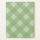 Groen gepersonaliseerd monogram en naam planner (Achterkant)
