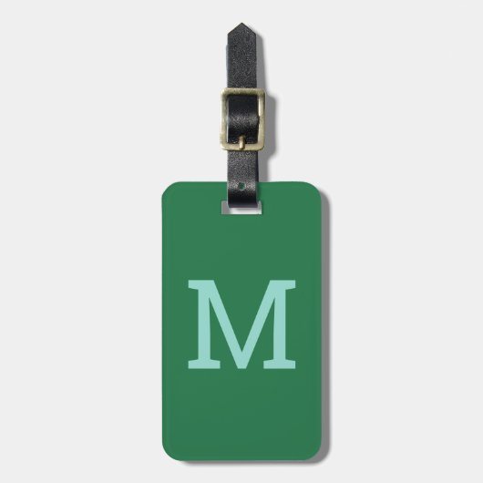 Groen Gepersonaliseerd Monogram Initiaal Bagagelab Bagagelabel (Voorkant verticaal)