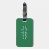 Groen Gepersonaliseerd Monogram Initiaal Bagagelab Bagagelabel (Achterkant verticaal)