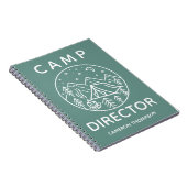 Groen Gepersonaliseerd Zomerkamp directeur Notitieboek (Rechterzijde)