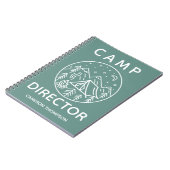 Groen Gepersonaliseerd Zomerkamp directeur Notitieboek (Linkerzijde)