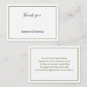 Groen gepersonaliseerde bruiloft Dank u Notitiekaartje (Voorkant / Achterkant)