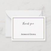 Groen gepersonaliseerde bruiloft Dank u Notitiekaartje (Voorkant)