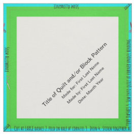 Groen Gepersonaliseerde Eenvoudige Quilt Label Cor Stof