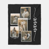 Groen Gepersonaliseerde Nana Grandkid 5 Fotocollag Fleece Deken (Voorkant)