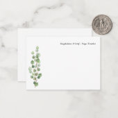 Groen gepersonaliseerde notitiekaarten notitiekaartje (Voorkant / Achterkant in situ)