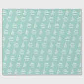 Groen Gepersonaliseerde Vrolijke Kerstmis Feesteli Cadeaupapier (Vlak)