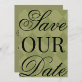 Groen geplakt Bewaar de datum Kaart (Voorkant / Achterkant)