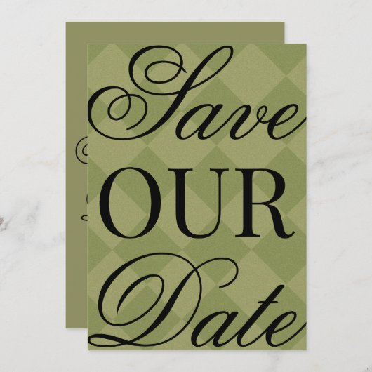 Groen geplakt Bewaar de datum Kaart (Voorkant / Achterkant)