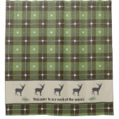 Groen geplakt deer Cabin Shower Curtain Douchegordijn (Voorkant)