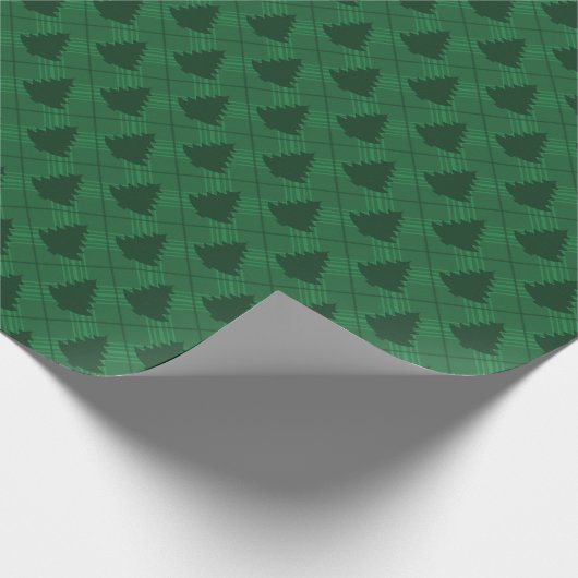 Groen geplakt kerstcadeautje cadeaupapier (Hoek)