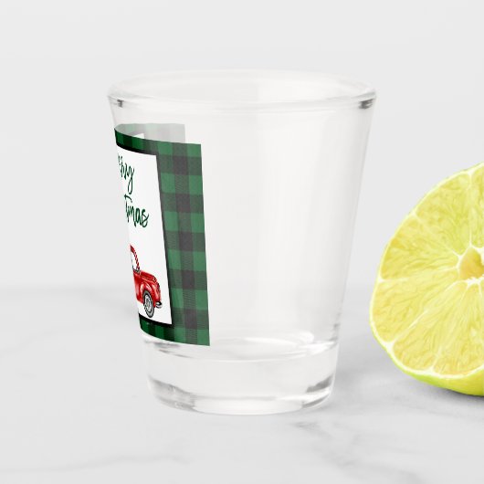 Groen geplakt penseel kerstmis met shot glas (Rechts)