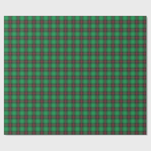 Groen geplakt Vakantie Tartan Stijlvol Traditionee Cadeaupapier (Vlak)