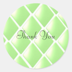 Groen Gequilteerd Diamantpatroon Ronde Sticker