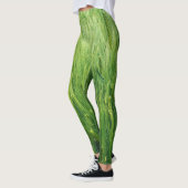 Groen gersteveld, voorjaarsclose-up. leggings (Links)