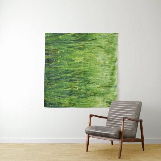 Groen gersteveld, voorjaarsclose-up. wandkleed (In Situ (horizontaal))