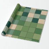 Groen geruit cadeaupapier (Uitgerold)