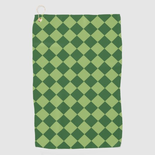 Groen geruit diamantpatroon golfhanddoek (Voorkant)
