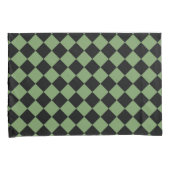 Groen geruit diamantpatroon kussensloop (Voorkant-Rechts)