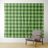 Groen geruit diamantpatroon wandkleed (In Situ (horizontaal))