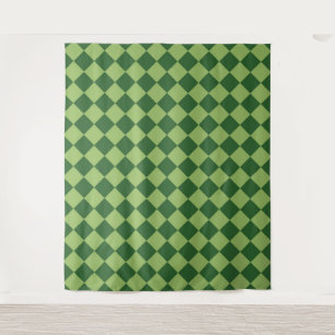 Groen geruit diamantpatroon wandkleed