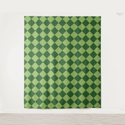 Groen geruit diamantpatroon wandkleed (Voorkant)