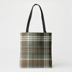 Groen geruit donker academisch tote bag