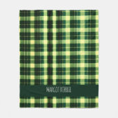 Groen geruit gaas geometrisch patroon fleece deken (Voorkant)