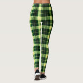 Groen geruit gaas geometrisch patroon leggings (Achterkant)