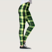 Groen geruit gaas geometrisch patroon leggings (Rechts)