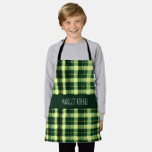Groen geruit gaas geometrisch patroon schort (Gedragen)