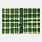 Groen geruit gaas geometrisch patroon theedoek (Horizontaal)